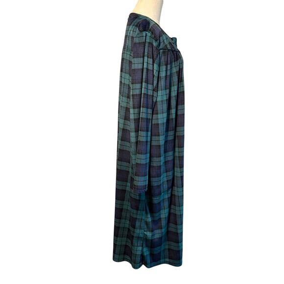 Aria Collection Plaid Women's SZ LG Knit Velour Long Sleeve Ballet Nightgown - Picture 4 of 7